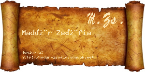 Madár Zsófia névjegykártya