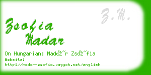 zsofia madar business card